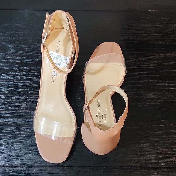 BRAND NEW CHINESE LAUNDRY WOMEN'S TERI CLEAR ANKLE STRAP BLOCK HEEL SANDALS - Picture 6 of 16